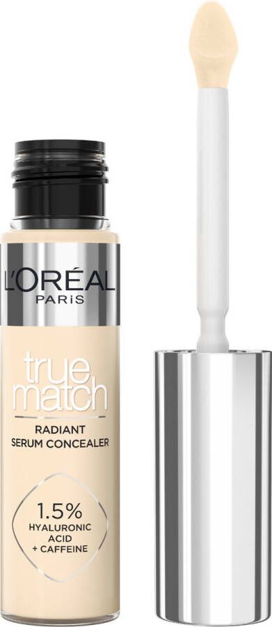 L Oréal Paris L'Oréal Paris True Match Radiant Serum Concealer Geschikt voor de gevoelige huid Verrijkt met 1 5% hyaluronzuur en cafeïne voor hydratatie en verfrissing Medium dekking Stralende finish Verzorgt als een oogserum 0.5D 11 ml