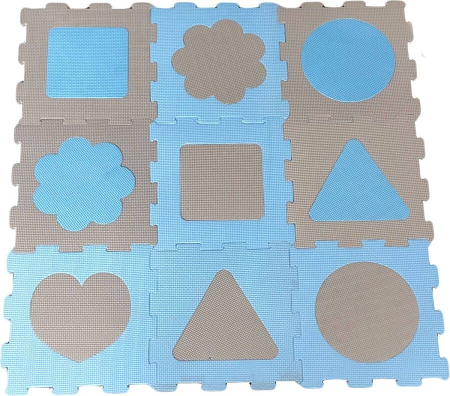 L28 Vloerpuzzel set van 9 sts Blauw