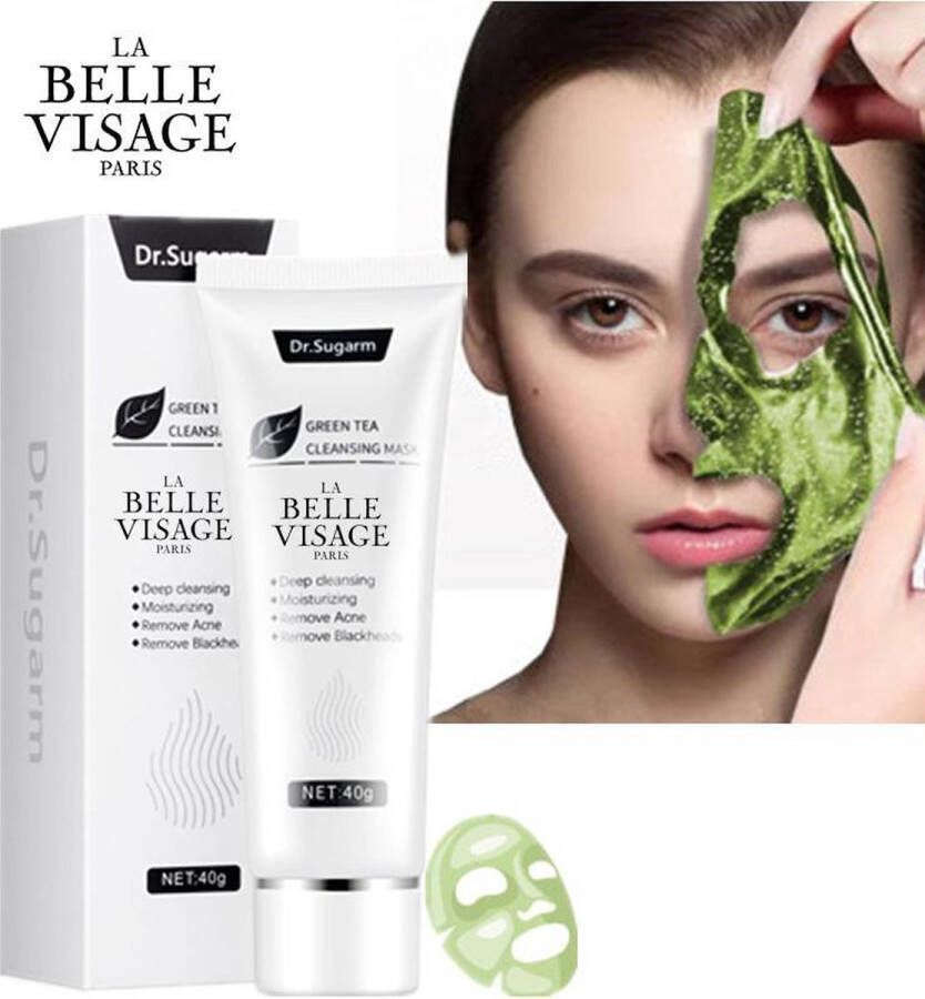 La Belle Visage Paris Green Tea Cleansing Mask Huidverzorging Natuurlijk – Gezichtsverzorging – Huid Creme Acne -Vegan Diervriendelijk Mee-eters Green Mask