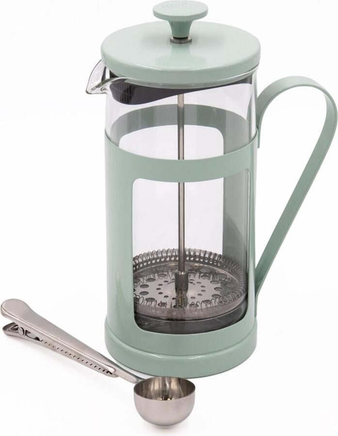 La Cafetière 2-delige Cafetière Set met Mint Green Monaco 8-kops Cafetière en roestvrijstalen koffielepeltje