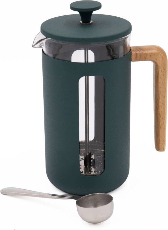 La Cafetière 2-delige Cafetière Set met Pisa 8-kops Groene Cafetière en Roestvrijstalen Koffiemaatschep