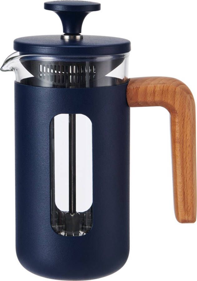 La Cafetière 3 Cups 0.35 L RVS Glas Hout Blauw Pisa