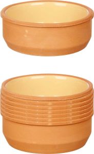 Merkloos Set 12x tapas creme brulee serveer schaaltjes terracotta geel 12x4 cm Snack en tapasschalen