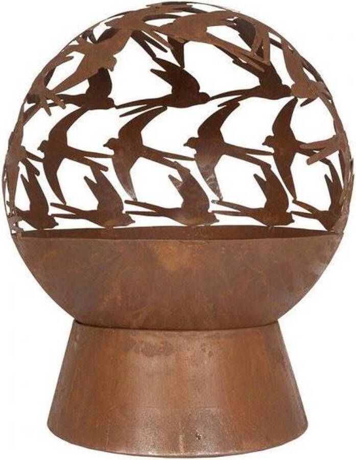 La Hacienda Swallows Globe Roest Vuurkorf L 50 x B 50 x H 61 cm Staal (Roest)bruin