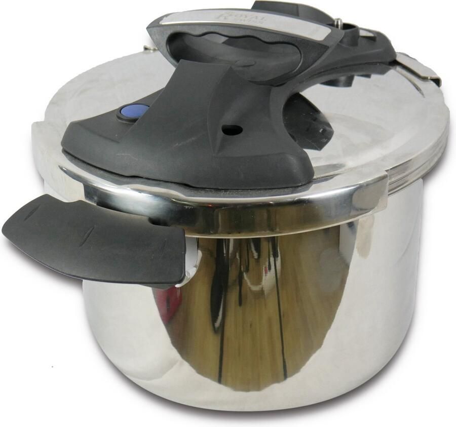 La Sheba Royal Swiss Snelkookpan 8 Liter Voor Alle Warmtebronnen Pressure Cooker RVS Inductie Eenhandig mechanisme