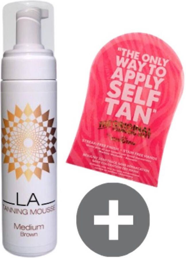 LA Tanning Nederland LA Tanning Self Tan Mousse Medium incl. applicatie handschoen