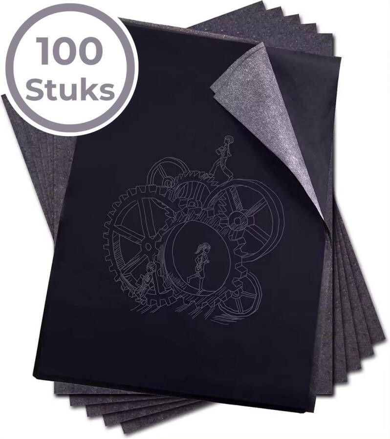 Laavir Professioneel Carbonpapier Zwart 100 Vellen Overtrekpapier voor Hobby en Tekenen A4 Formaat