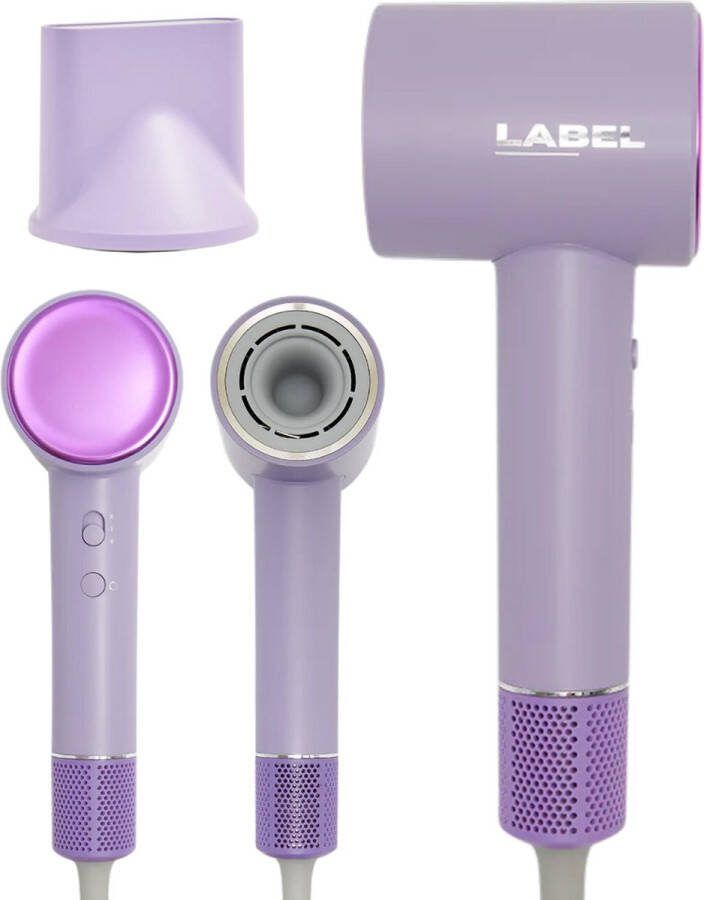 Label-Amsterdam Haarfohn Haardroger AirWave Multifunctioneel Föhn Snel drogen haar Paars