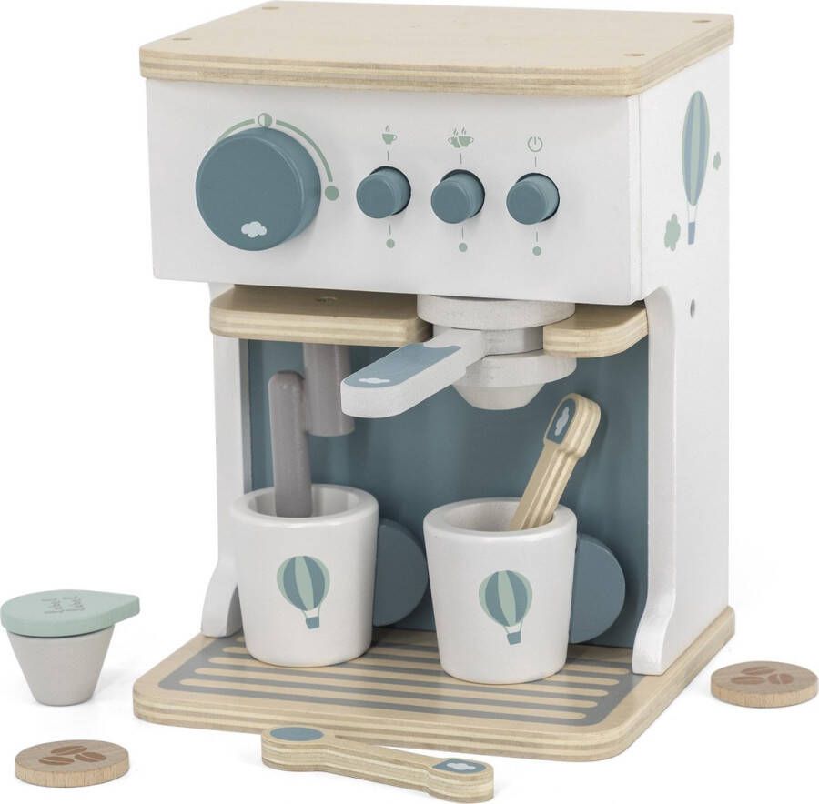 Label Houten Espresso Machine Houten Speelgoed Groen