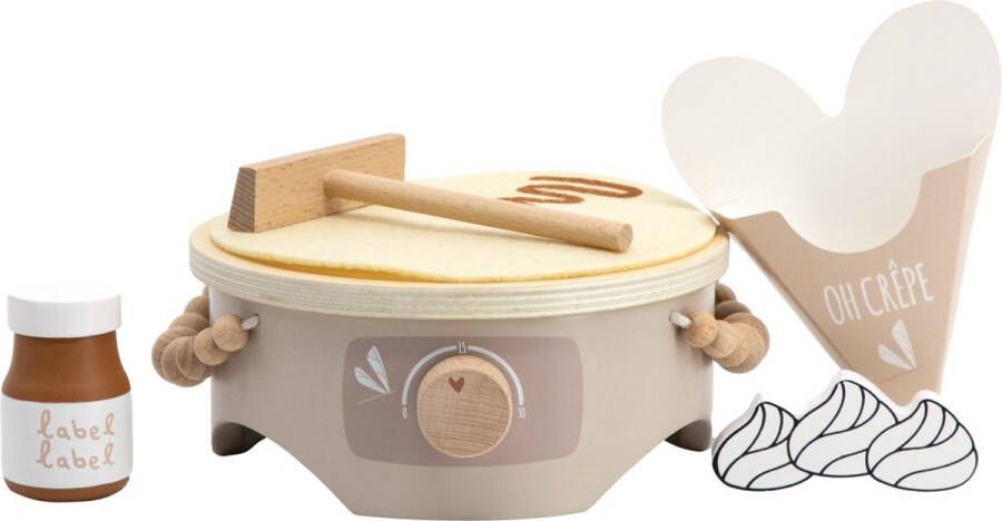 Label Houten Crepe Maker Houten speelgoed Nougat