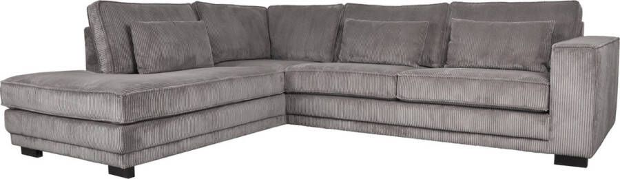 LABEL51 Aruba Bank Grijs Ribcord Ottomane + 2 5-Zits