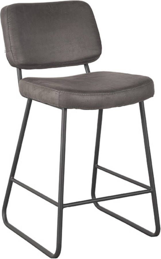 LABEL51 | Barkruk Noah Antraciet Micro Suede Zithoogte 65 | Zitmeubels eetkamer | Barstoel - Foto 2