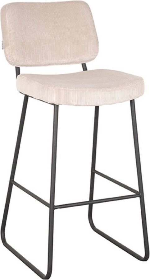 LABEL51 | Barkruk Noah Naturel Ribcord Zithoogte 78 | Zitmeubels eetkamer | Barstoel - Foto 2