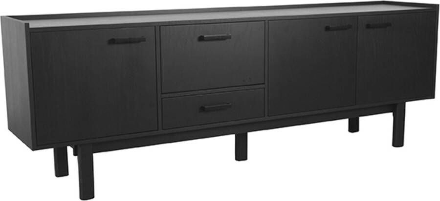 LABEL51 Dressoir Cali Zwart Eiken 220cm