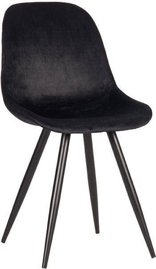LABEL51 | Eetkamerstoel Capri Zwart Fluweel | Zitmeubels eetkamer | Eetkamerstoel