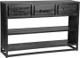 LABEL51 Sidetable Chili Zwart Mangohout Zwart Metaal - Thumbnail 1