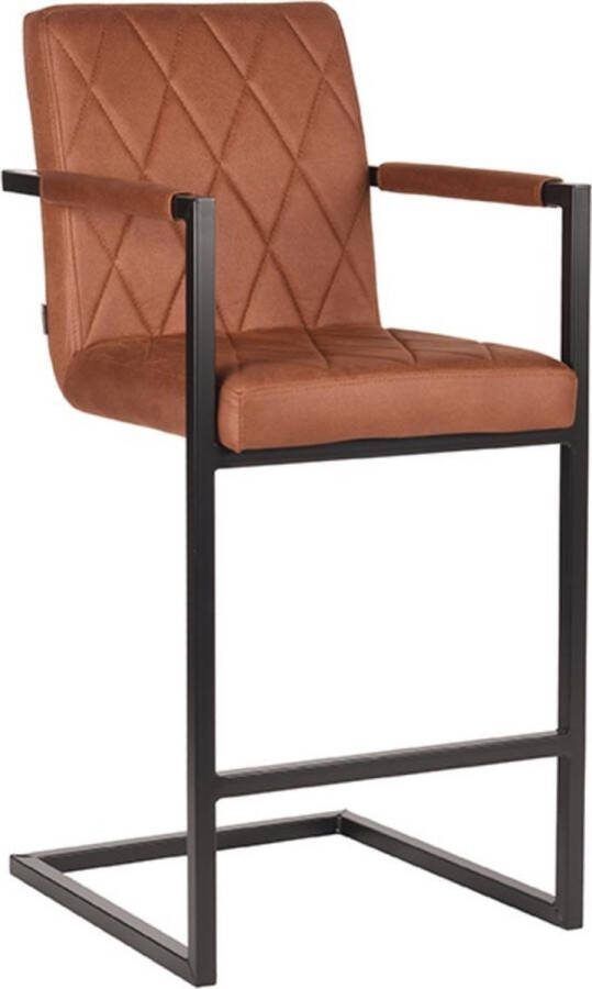 LABEL51 Barkruk Denmark Cognac Microfiber Zithoogte 65