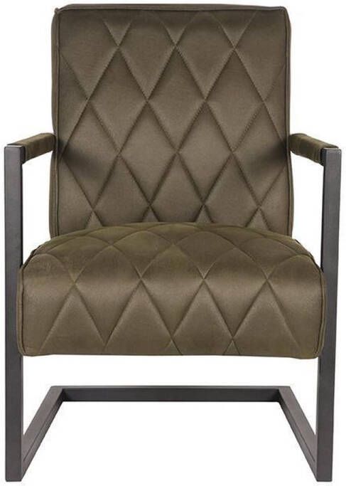 LABEL51 Fauteuil Denmark Army Microvezel Zwart Metaal