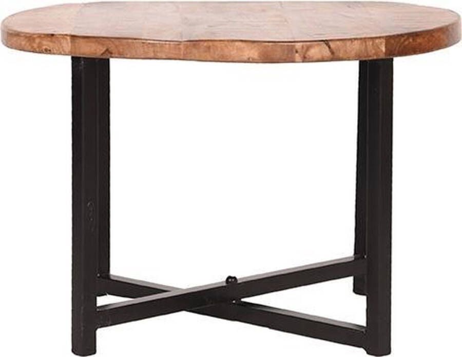LABEL51 | Bijzettafel Dex Rough Mangohout Rond 60 cm | Woonkamertafels | Bijzettafel