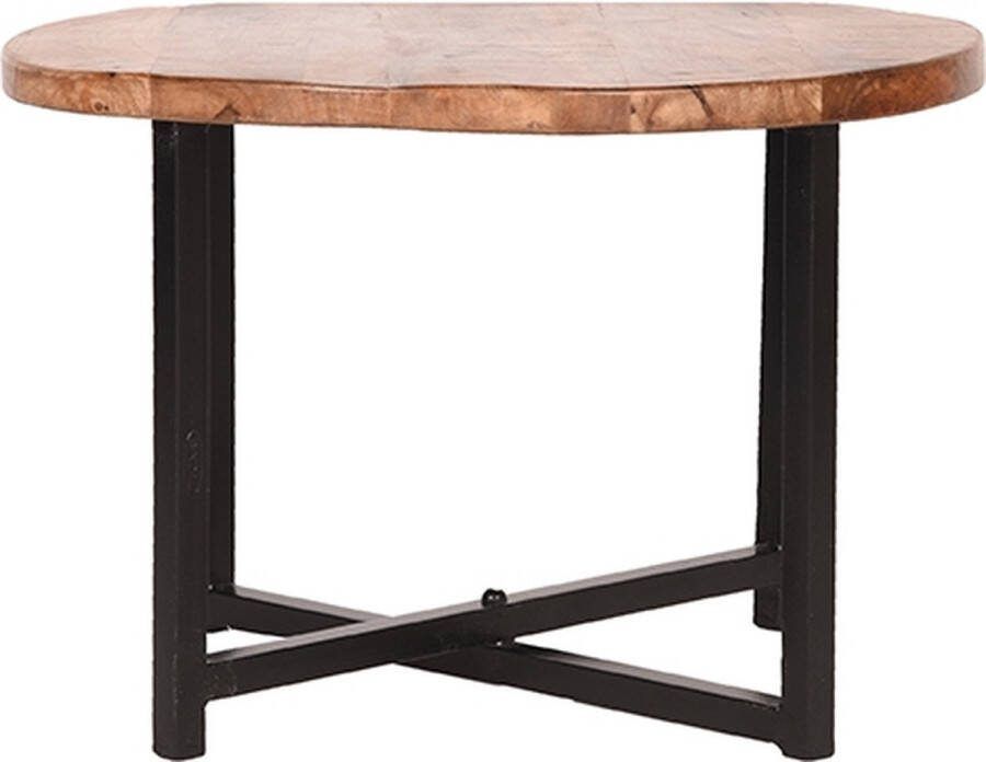 LABEL51 | Bijzettafel Dex Rough Mangohout Rond 60 cm | Woonkamertafels | Bijzettafel
