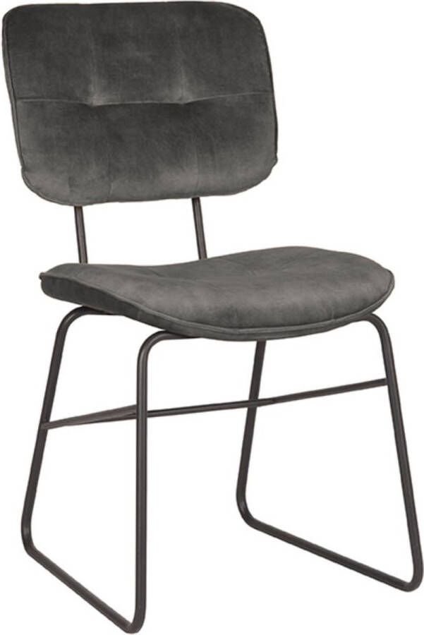 LABEL51 | Eetkamerstoel Dez Antraciet Velours | Zitmeubels eetkamer | Eetkamerstoel