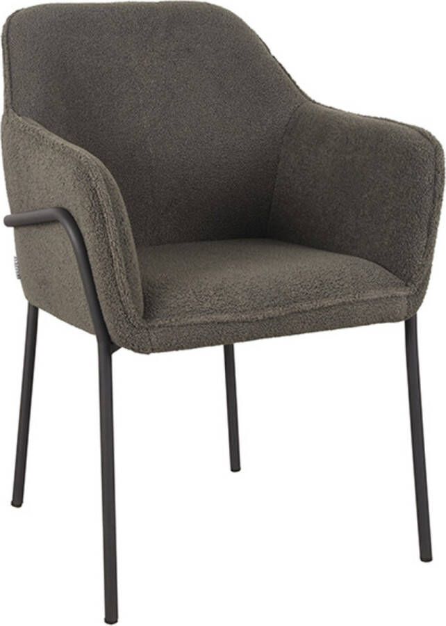 LABEL51 Eetkamerstoel Dexter Groengrijs Teddy 66x62x85 Cm