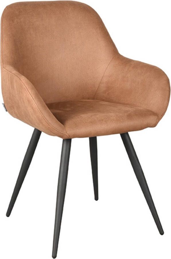 LABEL51 Eetkamerstoel Fender Cognac Micro Suede 59x57x87 Cm