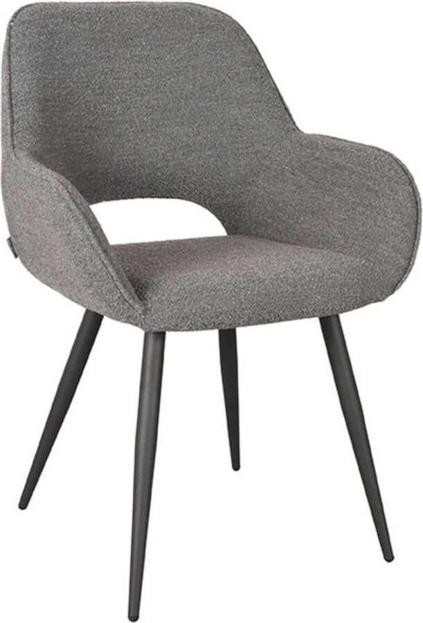 LABEL51 Eetkamerstoel Fer 58x57x87 Cm Grijs Boucle
