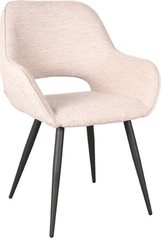 LABEL51 | Eetkamerstoel Fer Naturel Boucle | Zitmeubels eetkamer | Armstoel