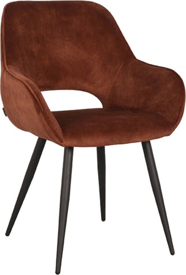 LABEL51 Fer Eetkamerstoel Bruin Velours