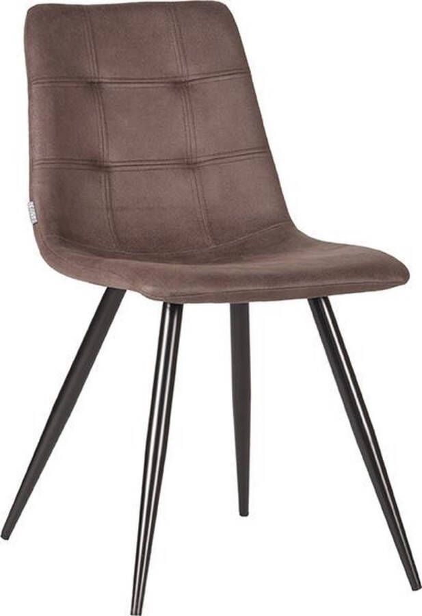 LABEL51 Eetkamerstoel Jay Truffle Microvezel Zwart Metaal