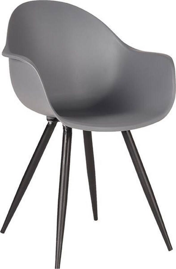 LABEL51 | Eetkamerstoel Luca Antraciet Kunststof | Zitmeubels eetkamer | Armstoel