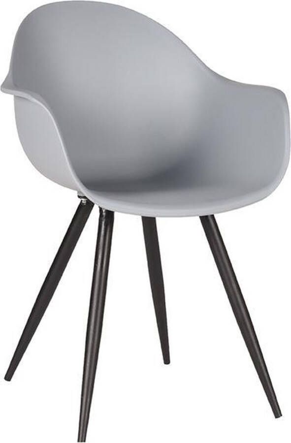 LABEL51 Eetkamerstoel Luca Grijs PP Zwart Metaal