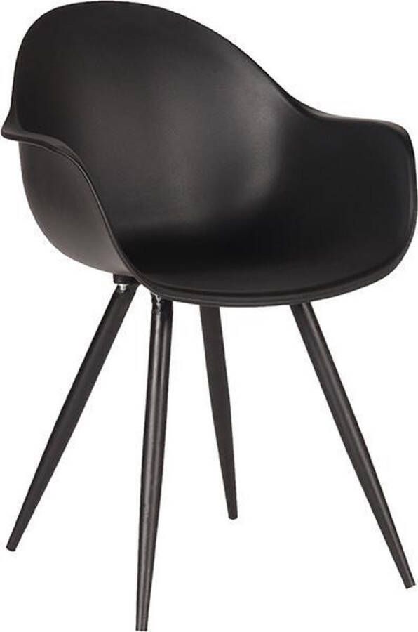 LABEL51 | Eetkamerstoel Luca Zwart Kunststof | Zitmeubels eetkamer | Armstoel