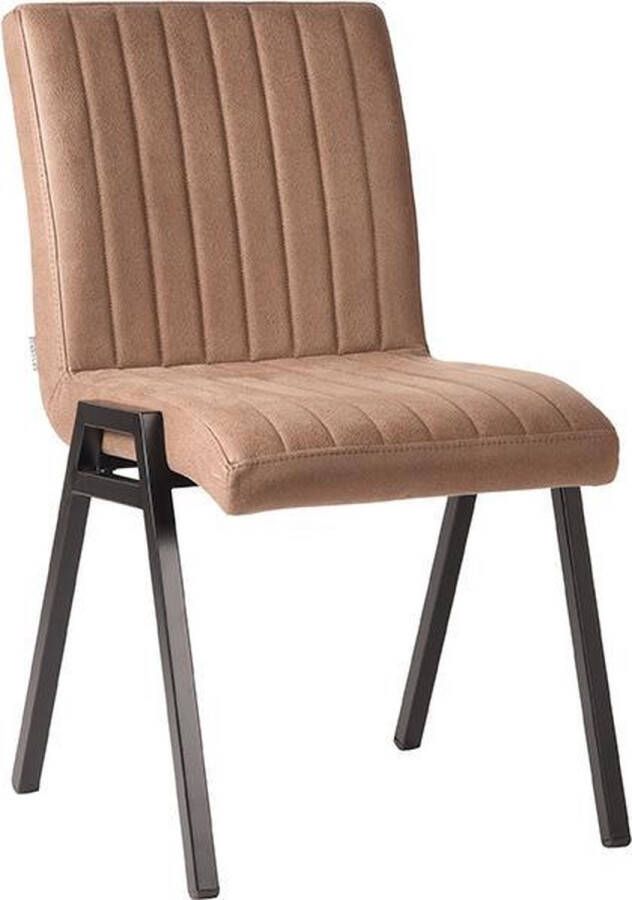 LABEL51 Eetkamerstoel Matz Stone Microvezel Zwart Metaal