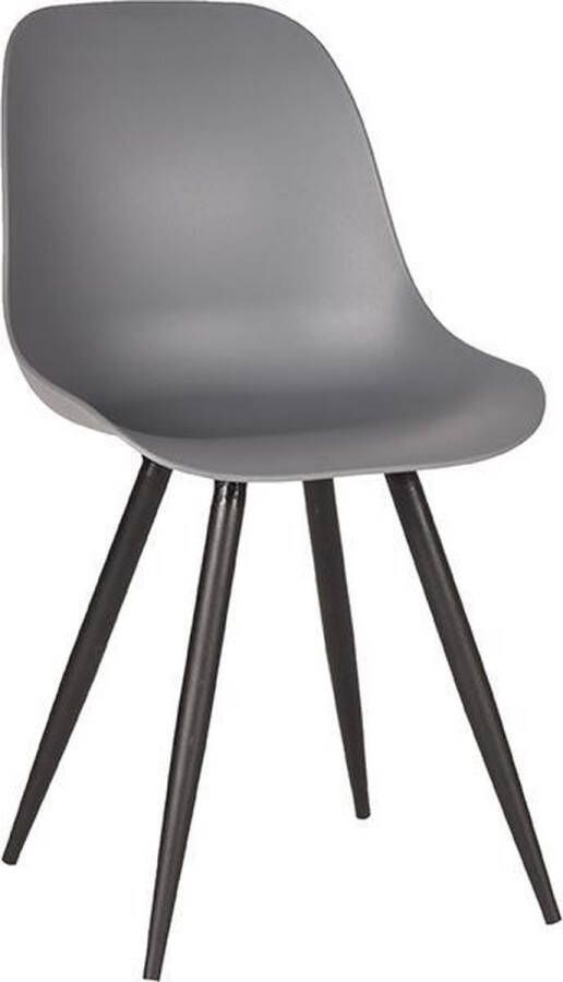 LABEL51 Eetkamerstoel Monza Antraciet PP Zwart Metaal