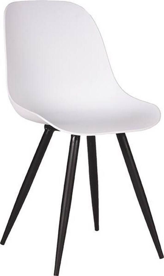 LABEL51 | Eetkamerstoel Monza Wit Kunststof | Zitmeubels eetkamer | Eetkamerstoel