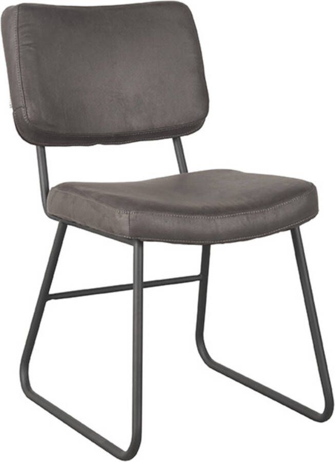 LABEL51 Eetkamerstoel Noah Antraciet Micro Suede