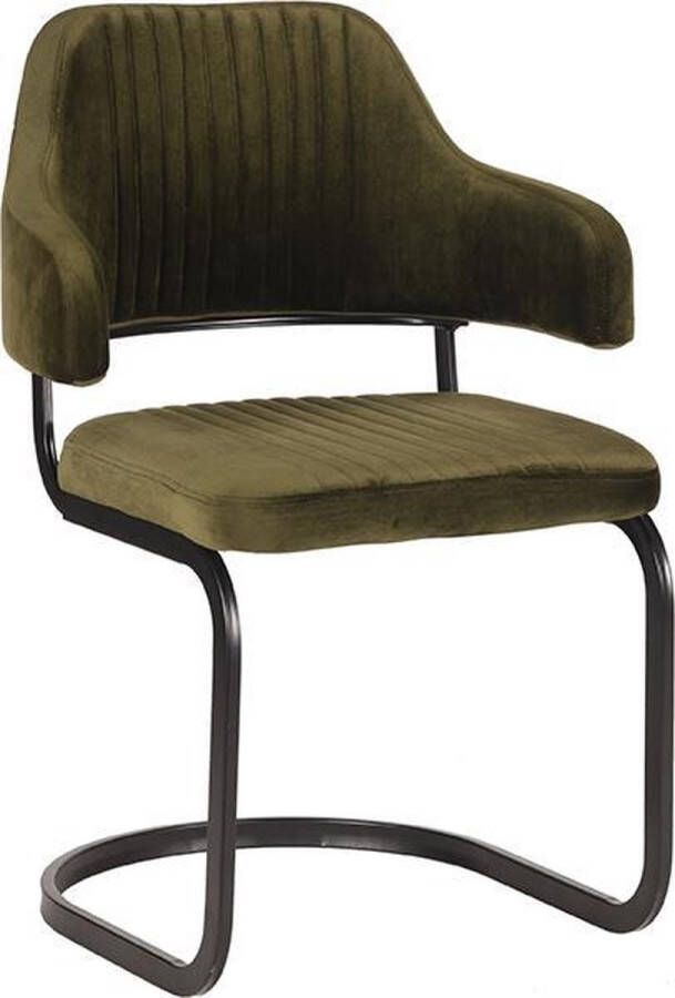LABEL51 Eetkamerstoel Otta Army Fluweel Zwart Metaal