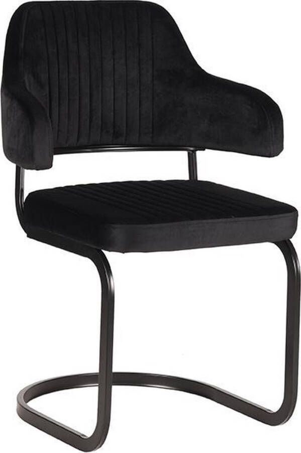 LABEL51 Eetkamerstoel Otta Zwart Fluweel Zwart Metaal