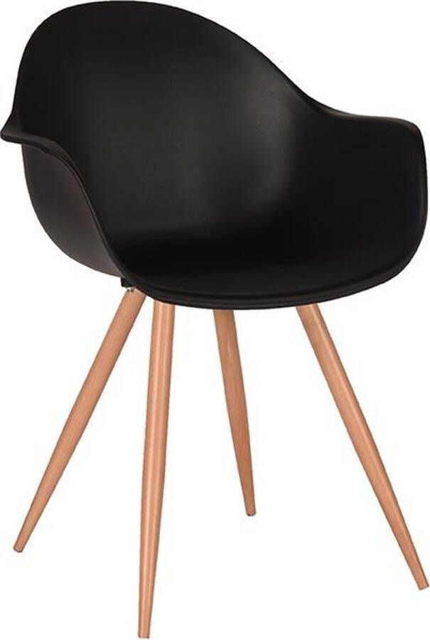 LABEL51 Eetkamerstoel Parma Zwart PP Eiken Metaal Woodcover