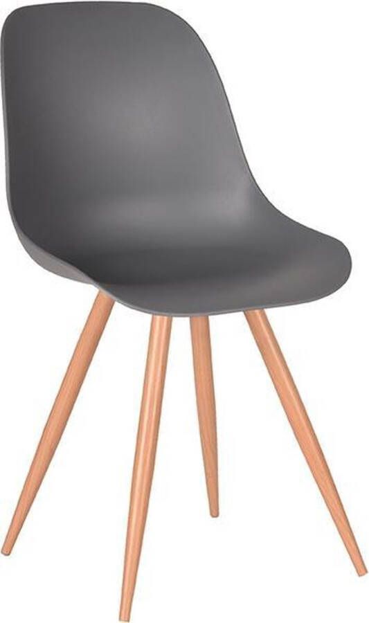 LABEL51 Eetkamerstoel Rimini Antraciet PP Eiken Metaal Woodcover