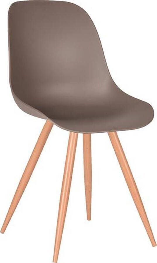 LABEL51 Eetkamerstoel Rimini Coffee PP Eiken Metaal Woodcover