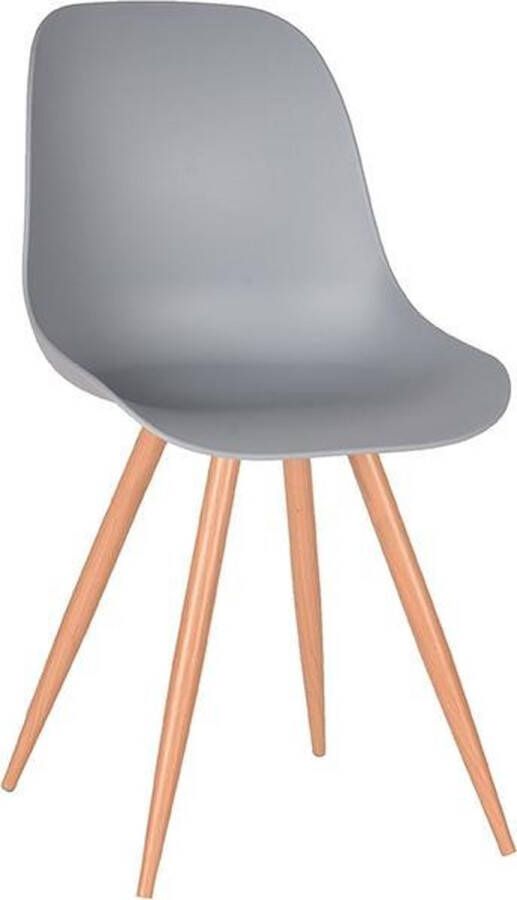 LABEL51 Eetkamerstoel Rimini Grijs PP Eiken Metaal Woodcover