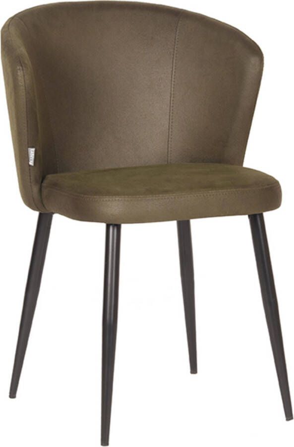 LABEL51 | Eetkamerstoel Wave Army green Microfiber | Zitmeubels eetkamer | Eetkamerstoel - Foto 2
