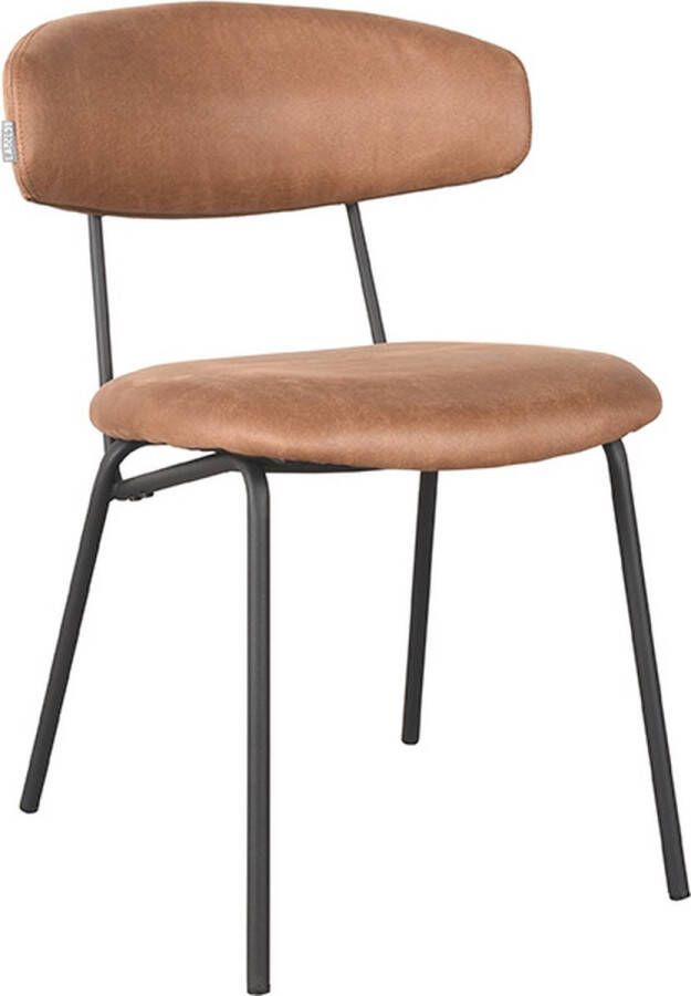 LABEL51 Eetkamerstoel Zack Cognac Micro Suede