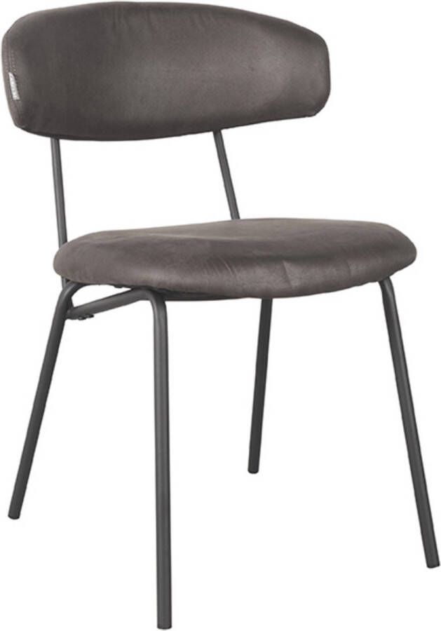 LABEL51 Eetkamerstoel Zack Antraciet Micro Suede