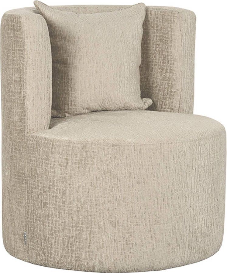 LABEL51 Fauteuil Evy Beige Fluweel 90 Cm