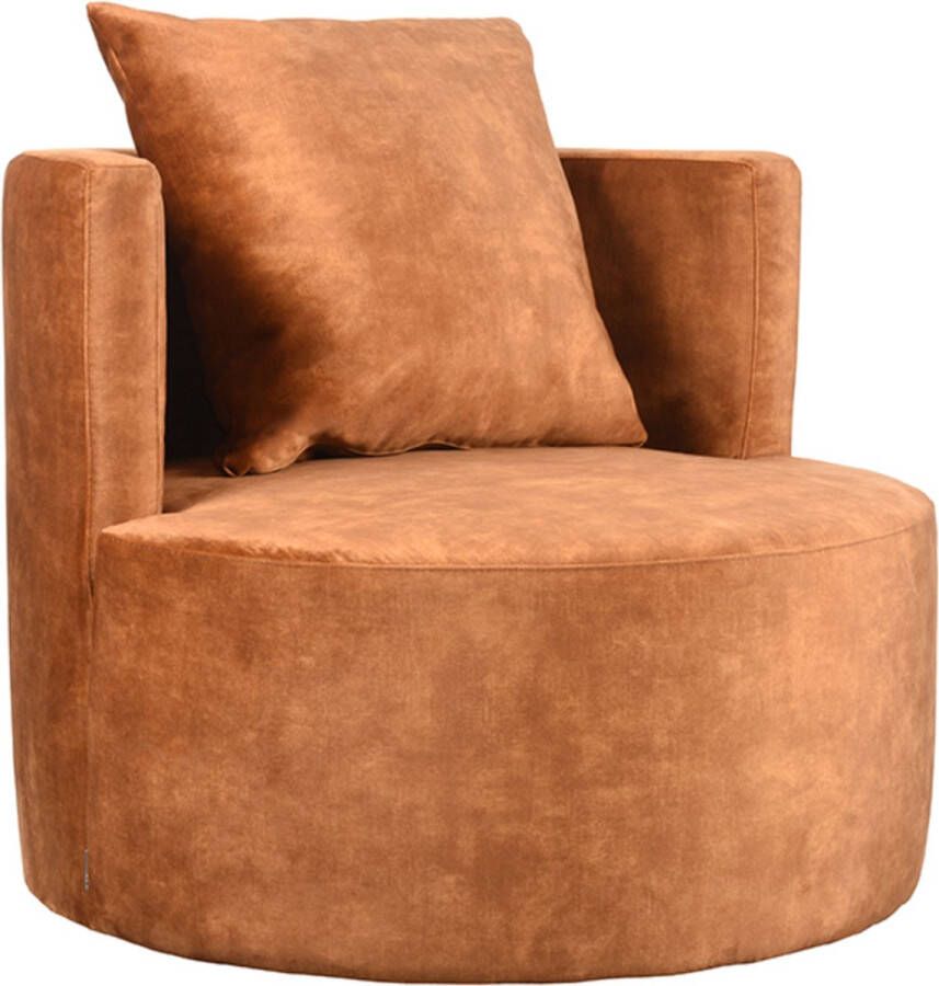 LABEL51 Fauteuil Evy 90x90x75 Cm Naturel Velours