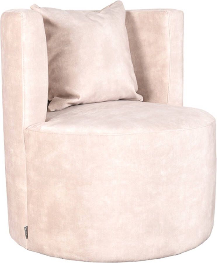 LABEL51 | Fauteuil Evy Naturel Velours | Zitmeubels woonkamer | Fauteuil